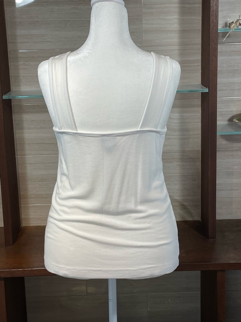 CAbi White V-Neck Sleeveless Tank - Square Back - Size M - Picture 2 of 7